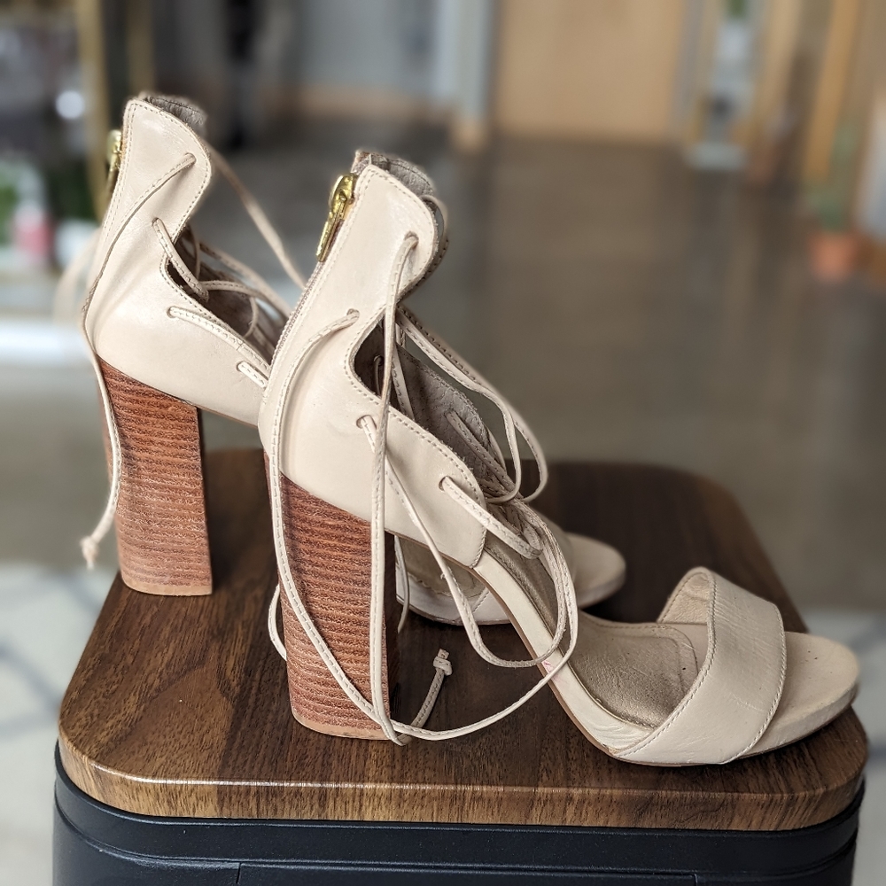 Tan LFL Lace-Up Heels Size 8.5